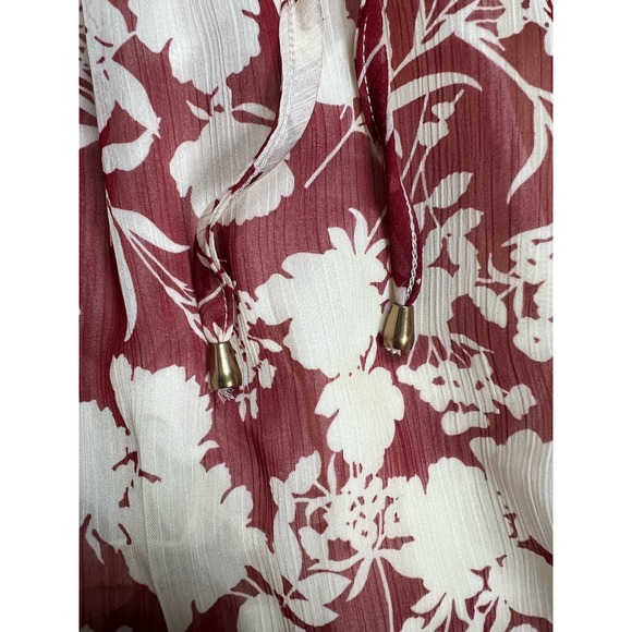 By Together Dress Burgundy Floral Flowy Large Mini - Picture 4 of 16